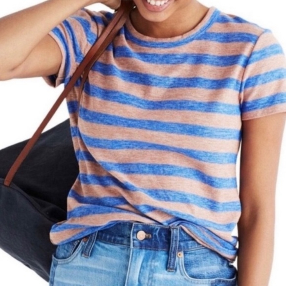 ✨ 2/$30 Madewell Hi-Fi Shrunken Tee in Loretta Stripe